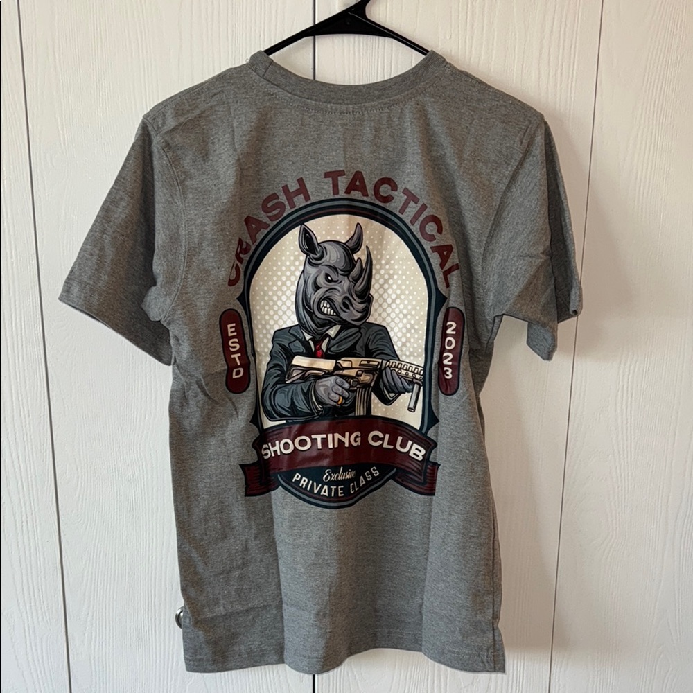 Gray T-Shirt with Red 'CRASH' Print